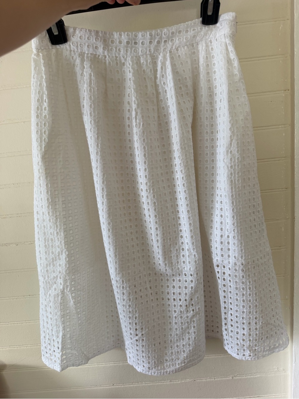 Zara White Eyelet Midi Skirt